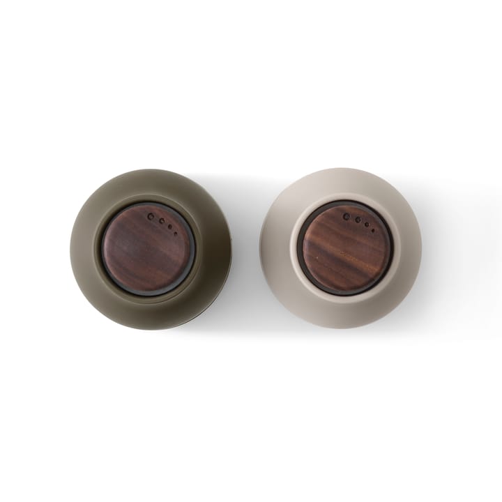 Set de 2 molinillos de especias Bottle Grinder Small, Hunting green-beige-nogal Audo Copenhagen