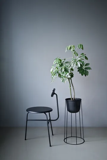 Silla con asiento de cuero Afteroom de 4 patas - negro-negro - Audo Copenhagen