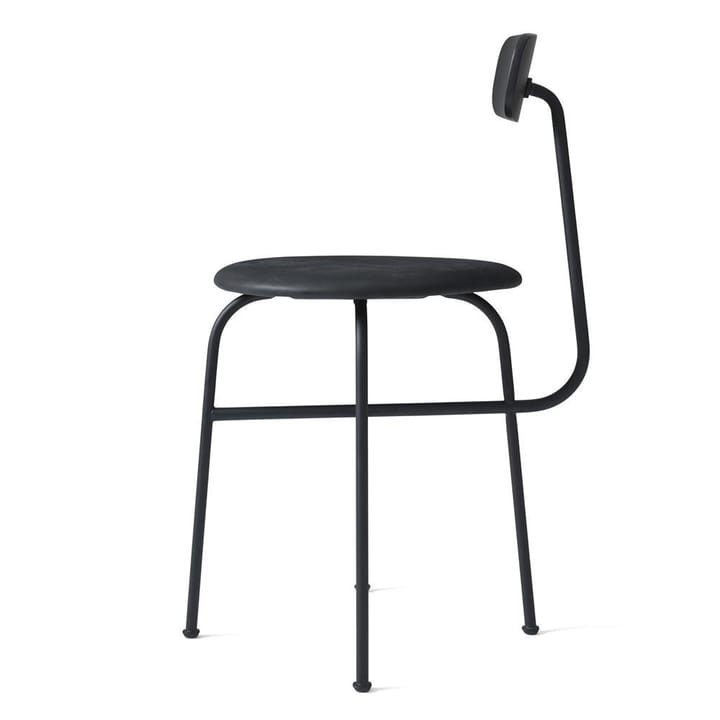 Silla con asiento de cuero Afteroom de 4 patas, negro-negro Audo Copenhagen