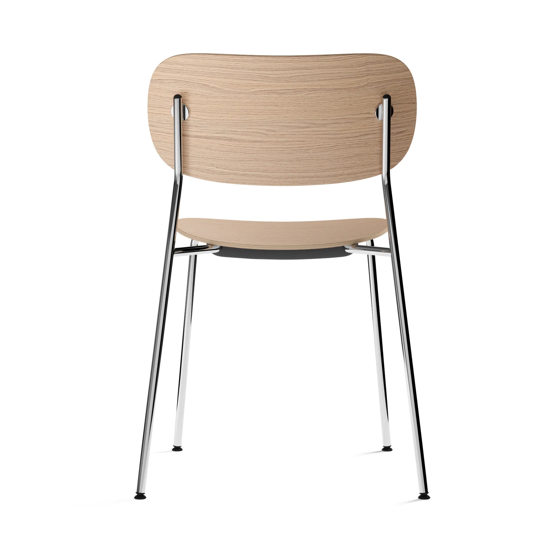 Silla de comedor Co patas cromadas, Roble Audo Copenhagen