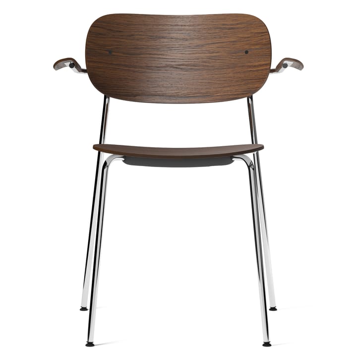 Silla de comedor con apoyabrazos Co patas cromadas - Roble teñido oscuro - Audo Copenhagen