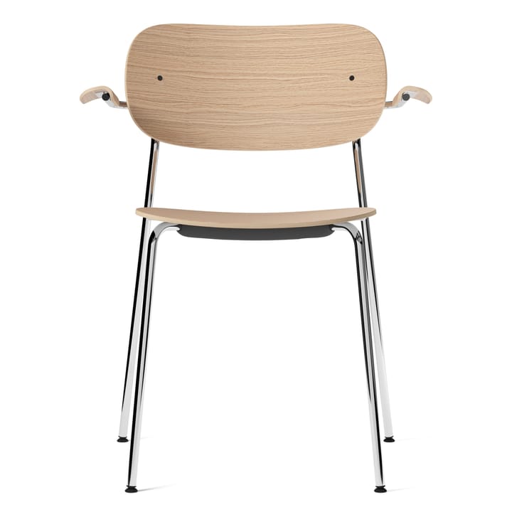 Silla de comedor con apoyabrazos Co patas cromadas - Roble - Audo Copenhagen