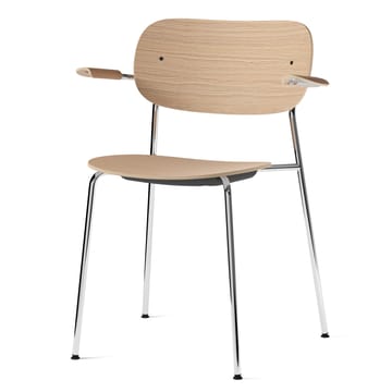 Silla de comedor con apoyabrazos Co patas cromadas - Roble - Audo Copenhagen