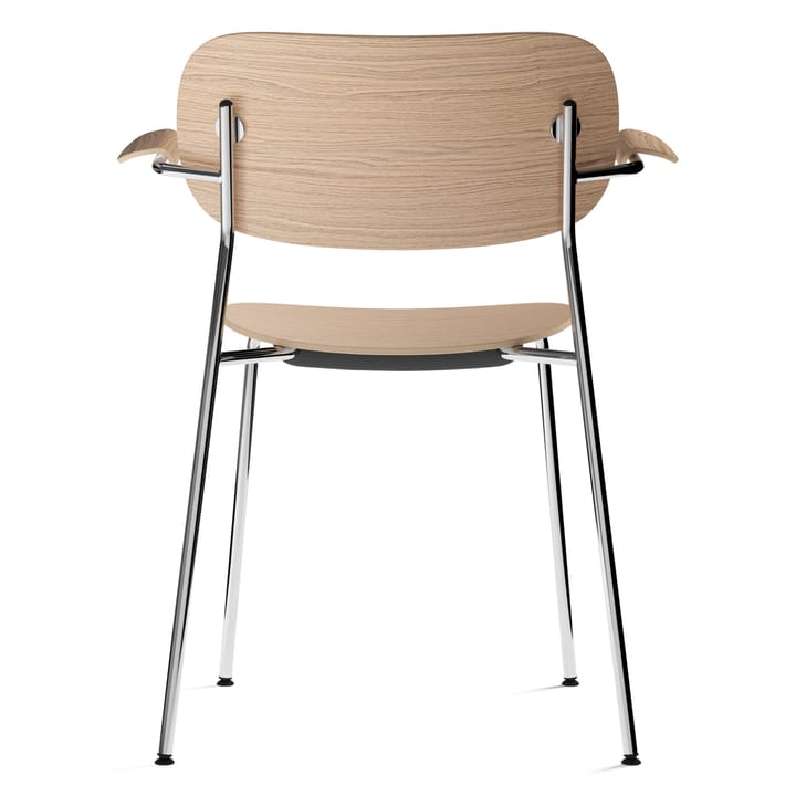 Silla de comedor con apoyabrazos Co patas cromadas, Roble Audo Copenhagen