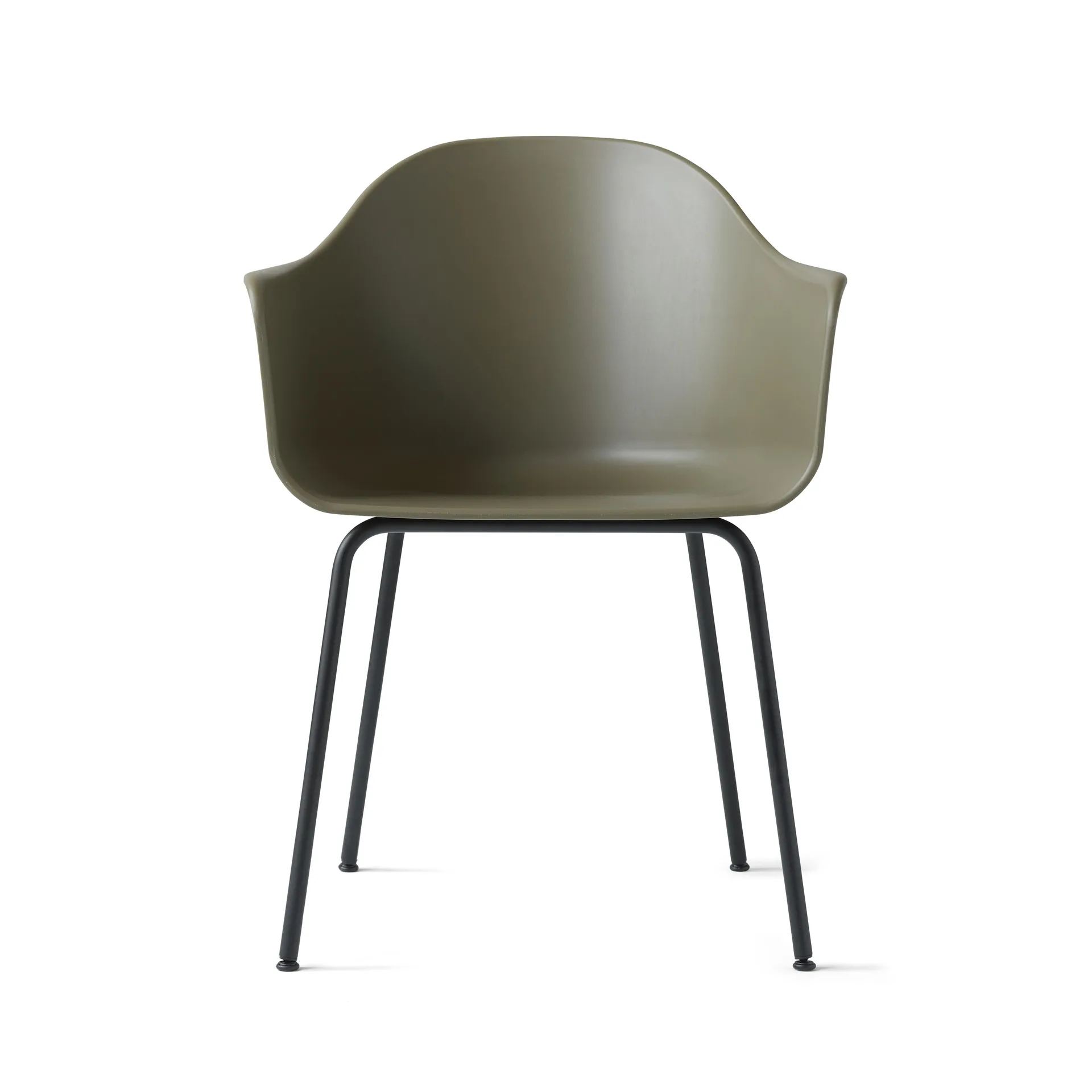 Silla Harbour con reposabrazos y con patas negras, olive Audo Copenhagen