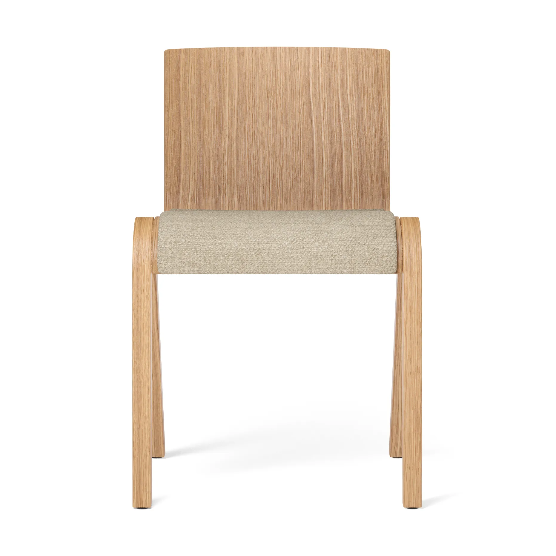 Silla Ready con asiento tapizado, Natural oak-Audo Bouclé 02 Audo Copenhagen