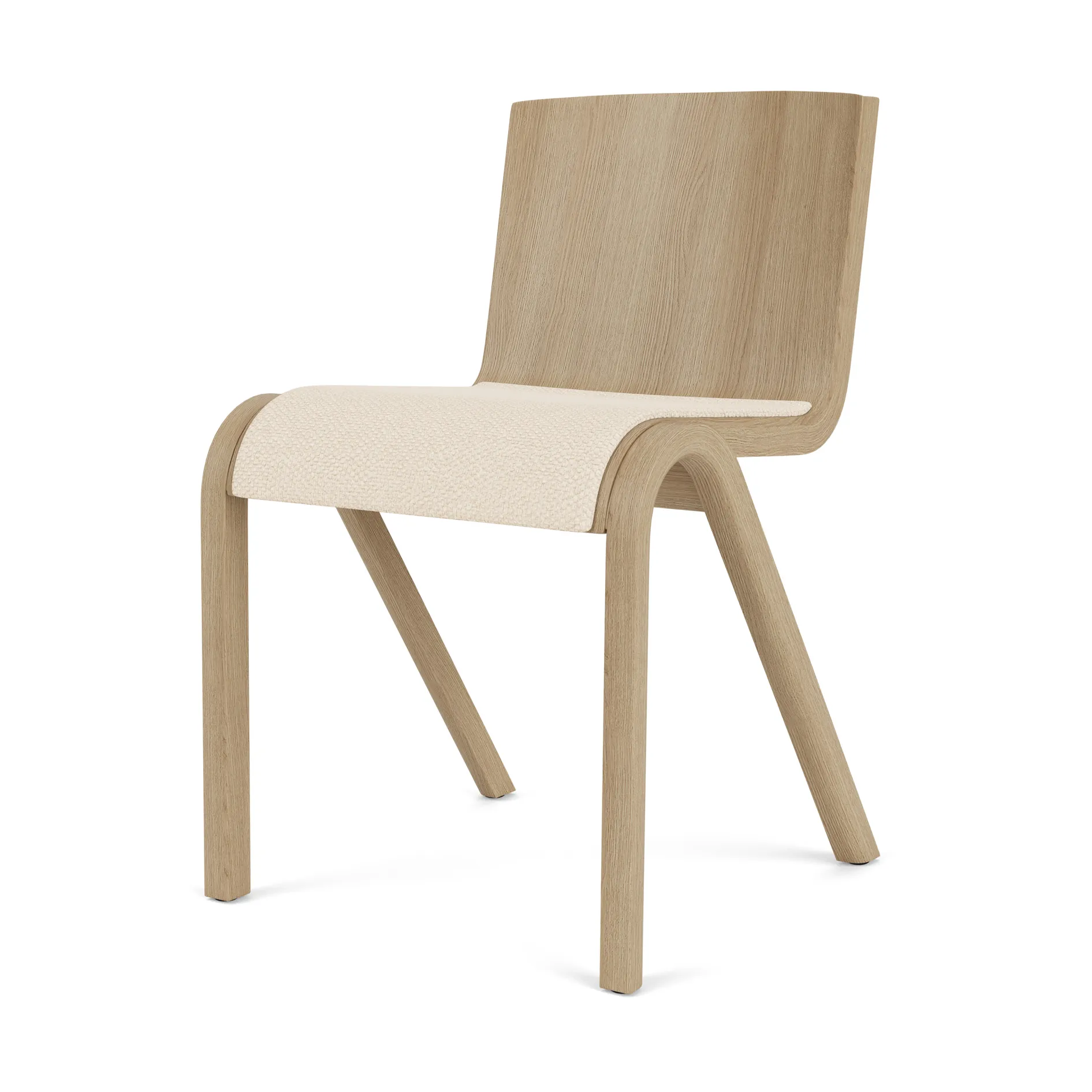 Silla Ready con asiento tapizado, Natural oak-Logan Jasmine Audo Copenhagen