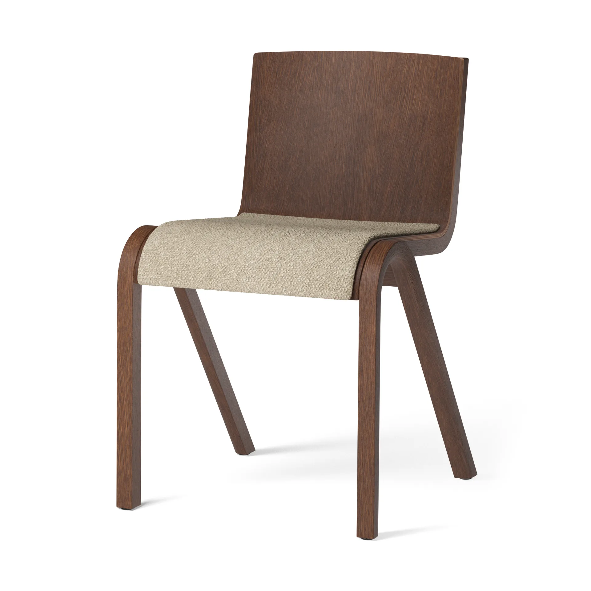 Silla Ready con asiento tapizado, Red oak-Audo Bouclé 02 Audo Copenhagen
