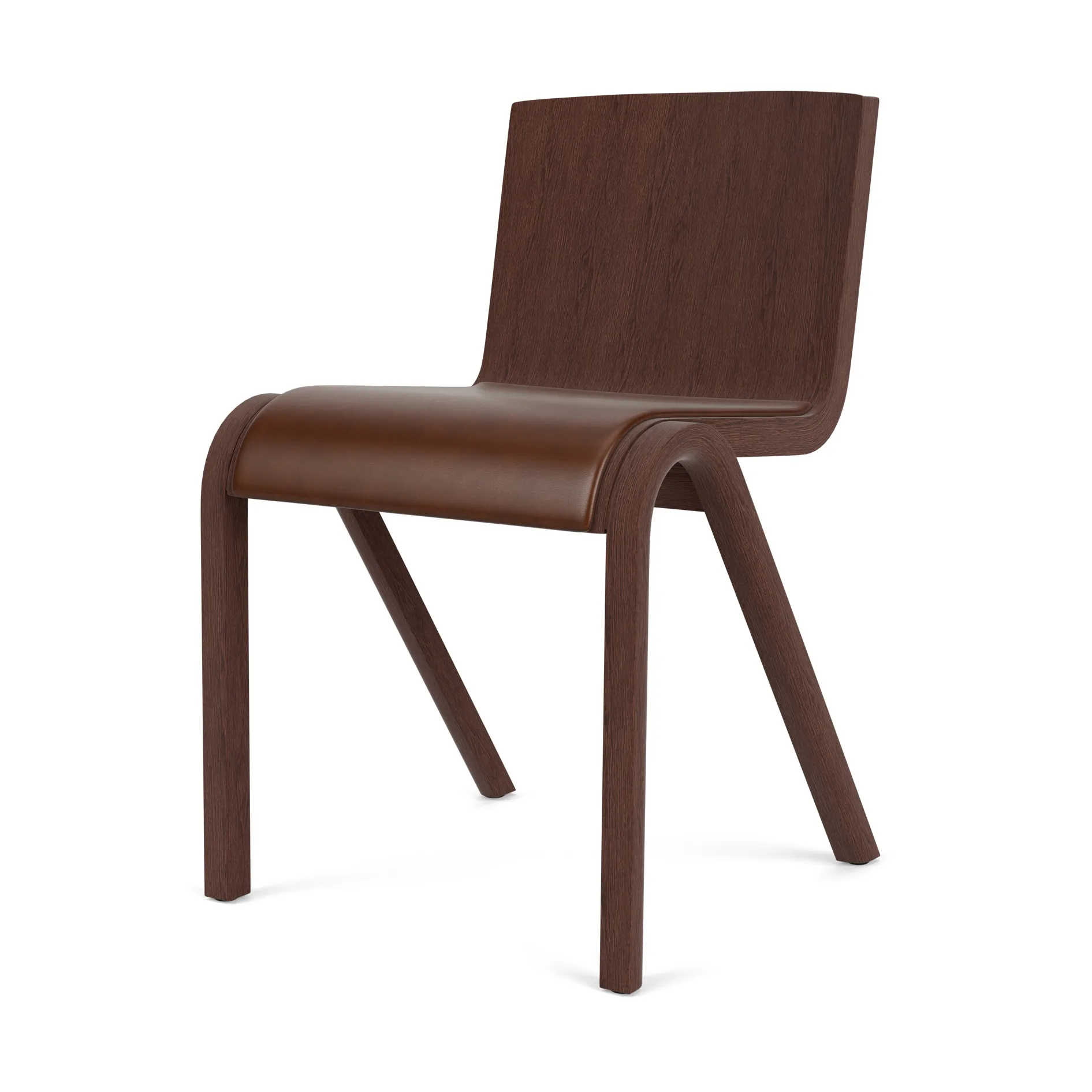Silla Ready con asiento tapizado, Red oak-Dakar 0329 Brown Audo Copenhagen