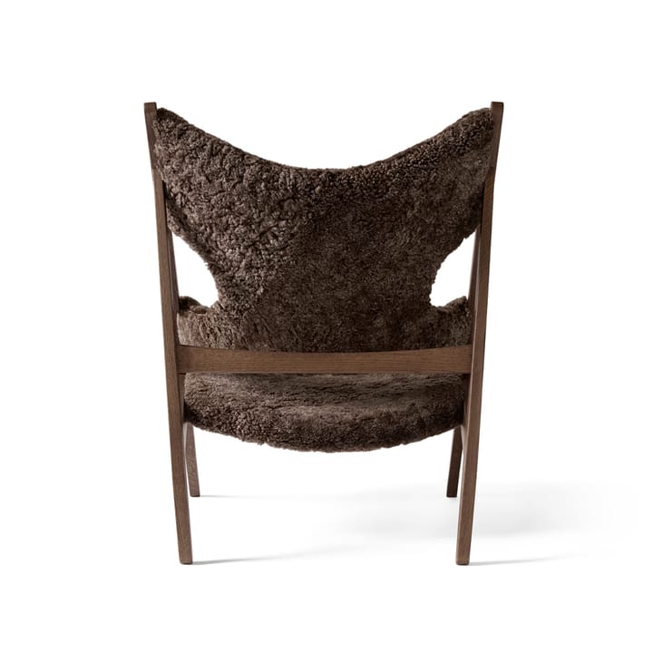 Sillón Knitting, Piel de oveja curly root marrón oscuro, base de roble teñido de oscuro Audo Copenhagen