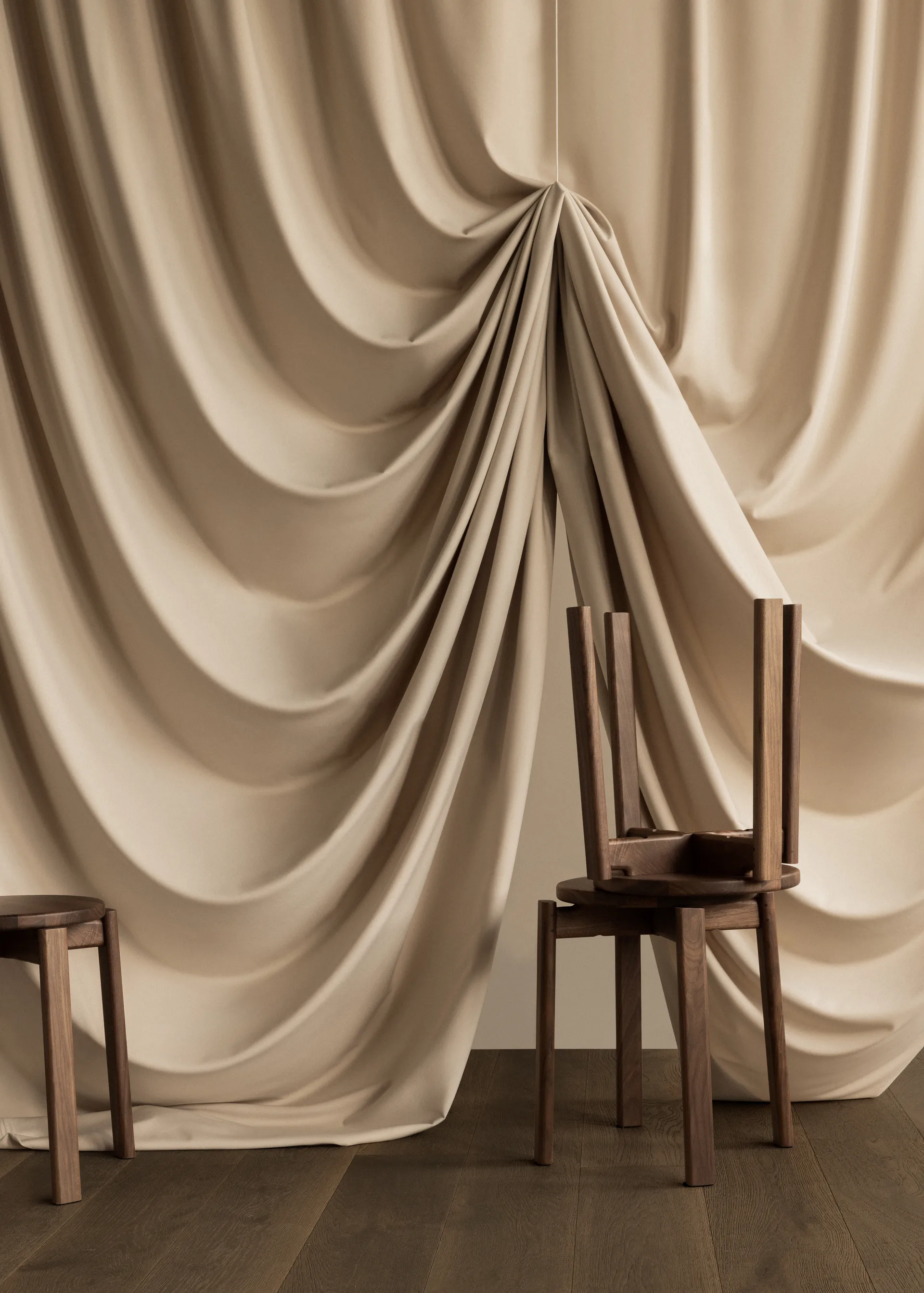 Taburete bajo Passage, Roble teñido oscuro Audo Copenhagen