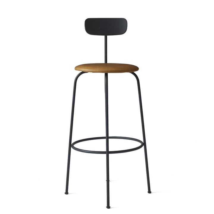 Taburete bar Afteroom asiento de cuero, Negro-cognac Audo Copenhagen