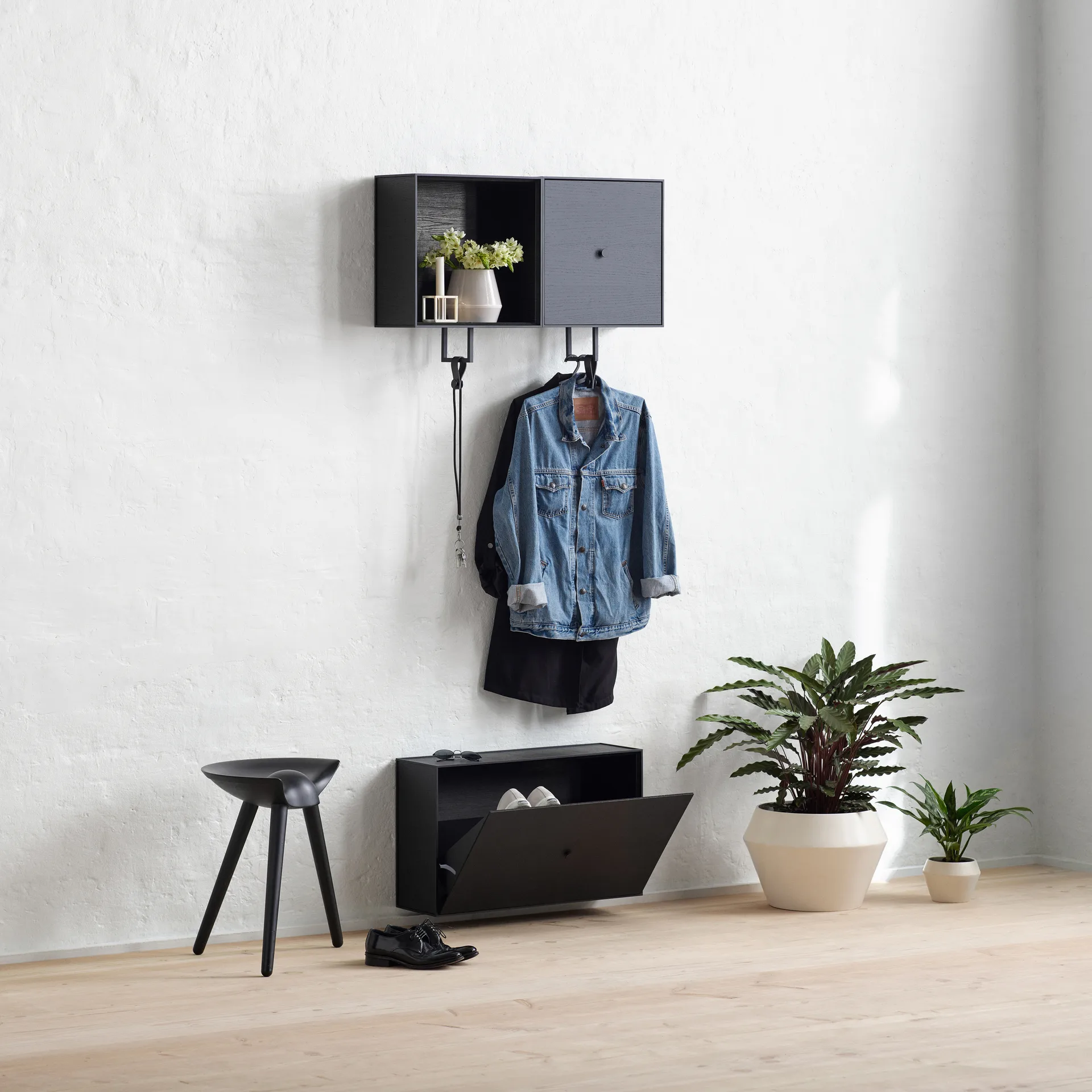 Taburete ML42 48 cm, Haya teñida de negro Audo Copenhagen