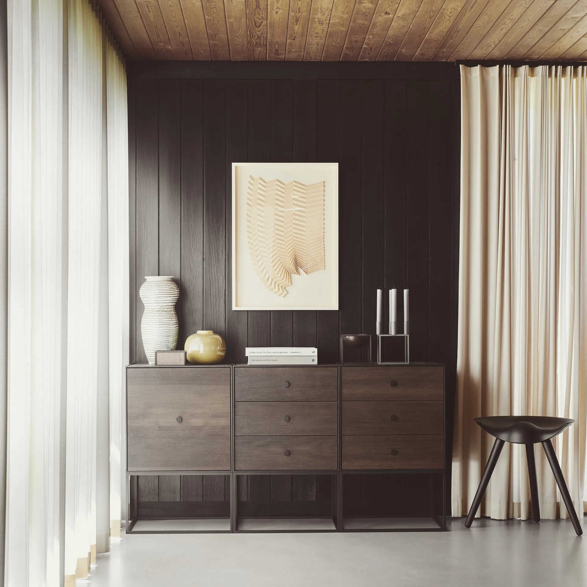 Taburete ML42 48 cm, Roble barnizado marrón Audo Copenhagen