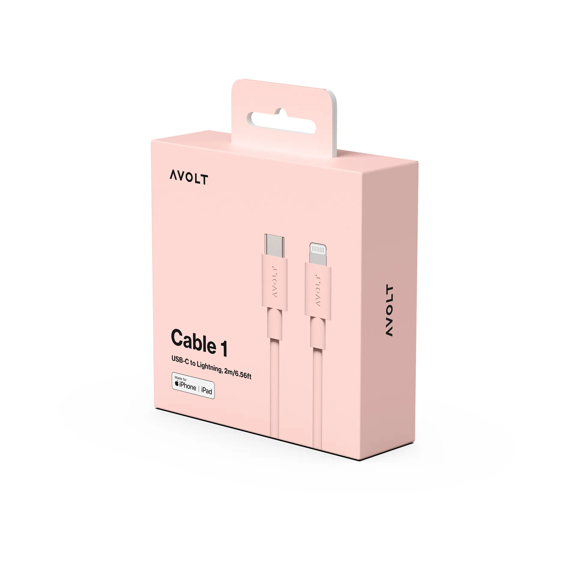 Cable 1 USB C a Lightning cable de carga 2m, New Pink Avolt