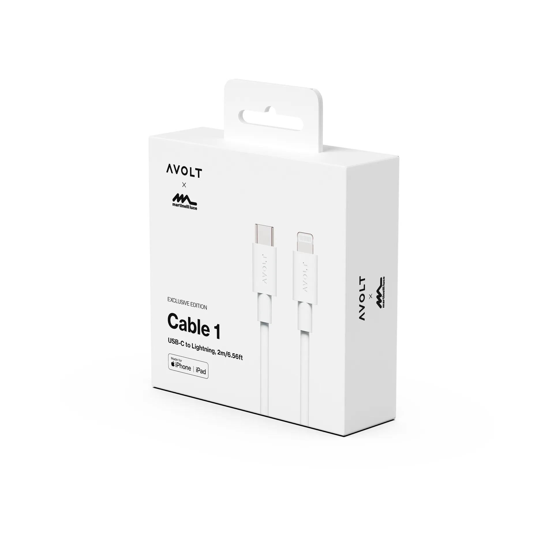 Cable 1 USB C a Lightning cable de carga 2m, White Martinelli Luce Edition Avolt