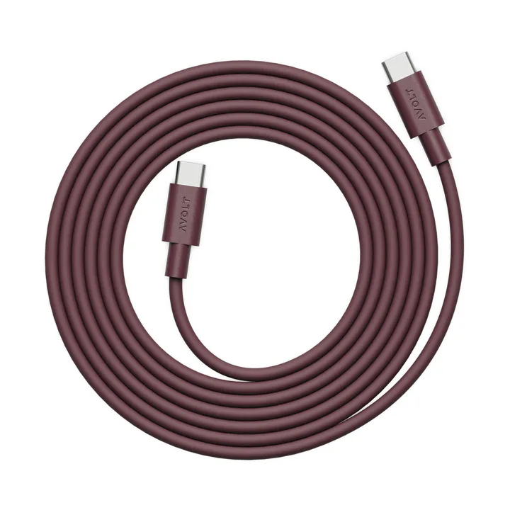 Cable AVOLT x Bauhaus-Archiv 1 USB-C a USB-C
 - Mulberry Red - Avolt