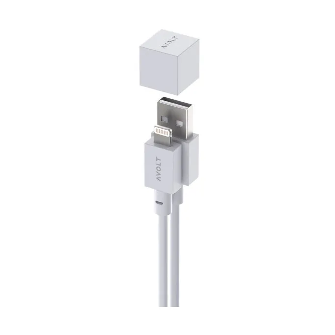 Cable USB-A a Lightning de 1,7 m Cable 1, White Avolt