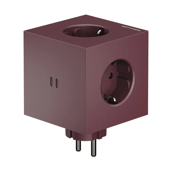 Regleta AVOLT x Bauhaus-Archiv Square 2 con USB-C
 - Mulberry Red - Avolt