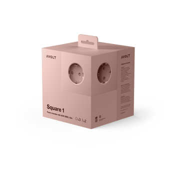 Regleta eléctrica Square 1, toma de corriente y USB-C 30W 1,8 m - Old Pink - Avolt