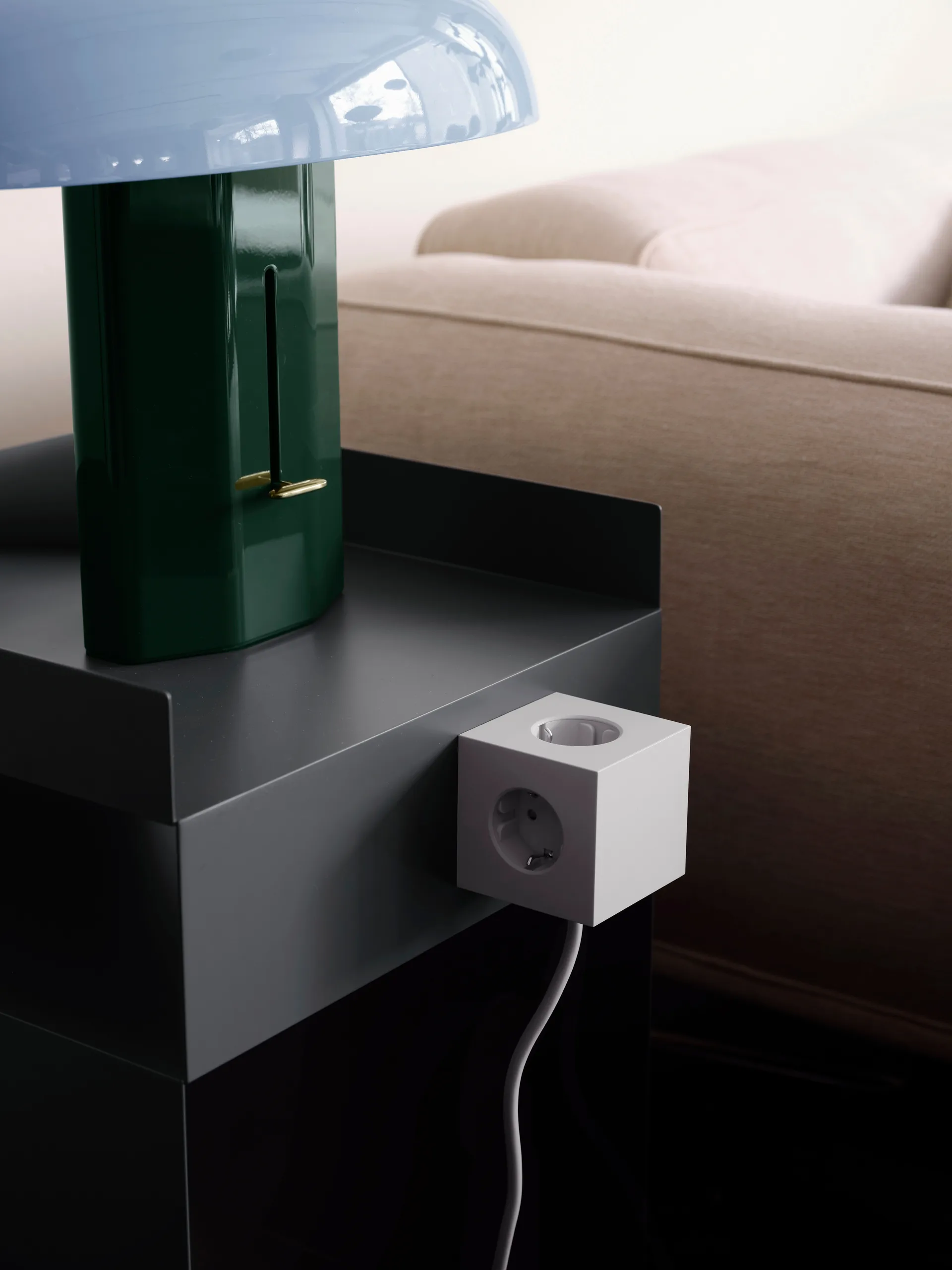 Regleta eléctrica Square 1, toma de corriente y USB-C 30W 3 m, Gotland Gris Avolt