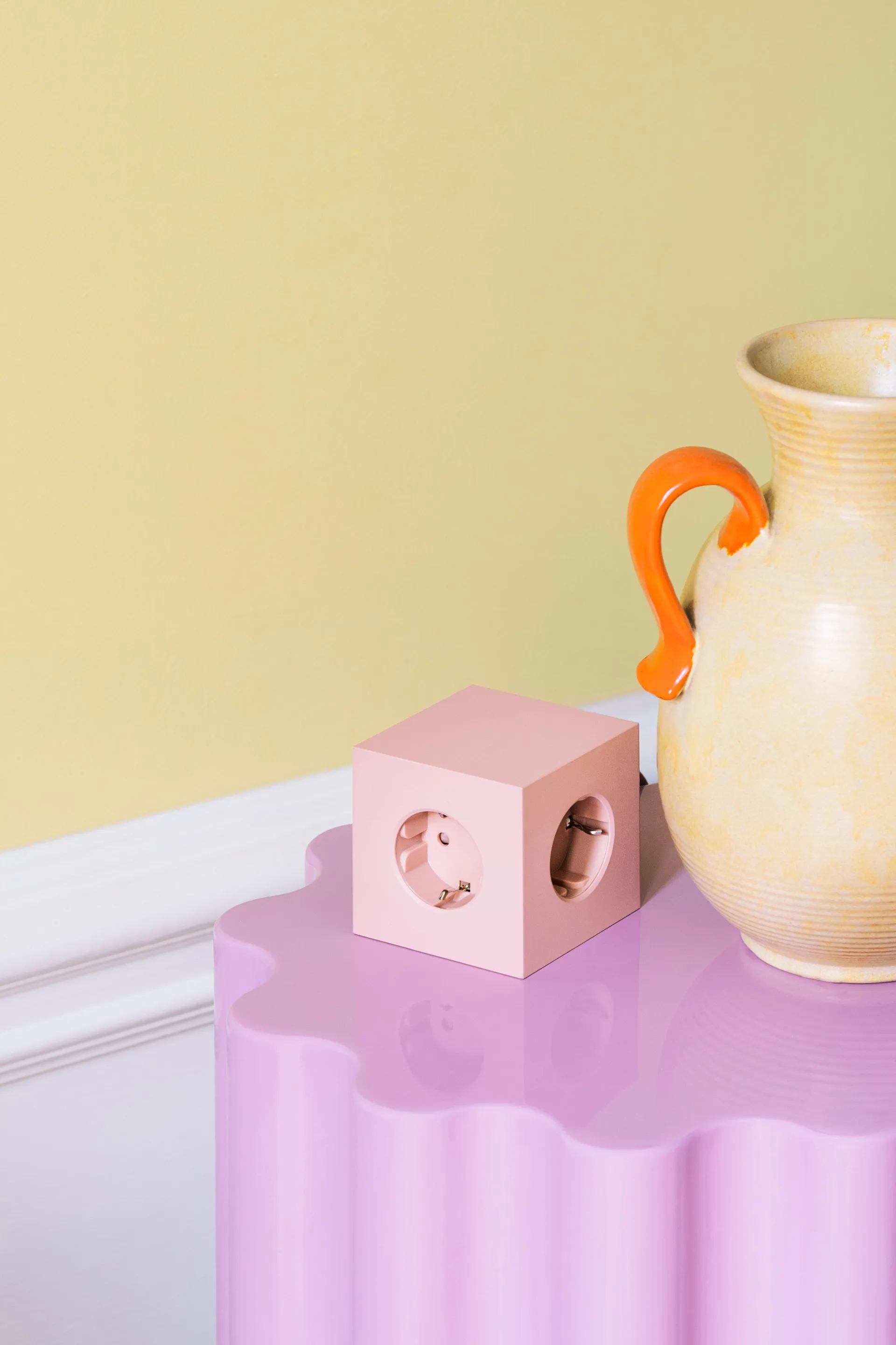 Regleta eléctrica Square 1, toma de corriente y USB-C 30W 3 m, New Pink Avolt