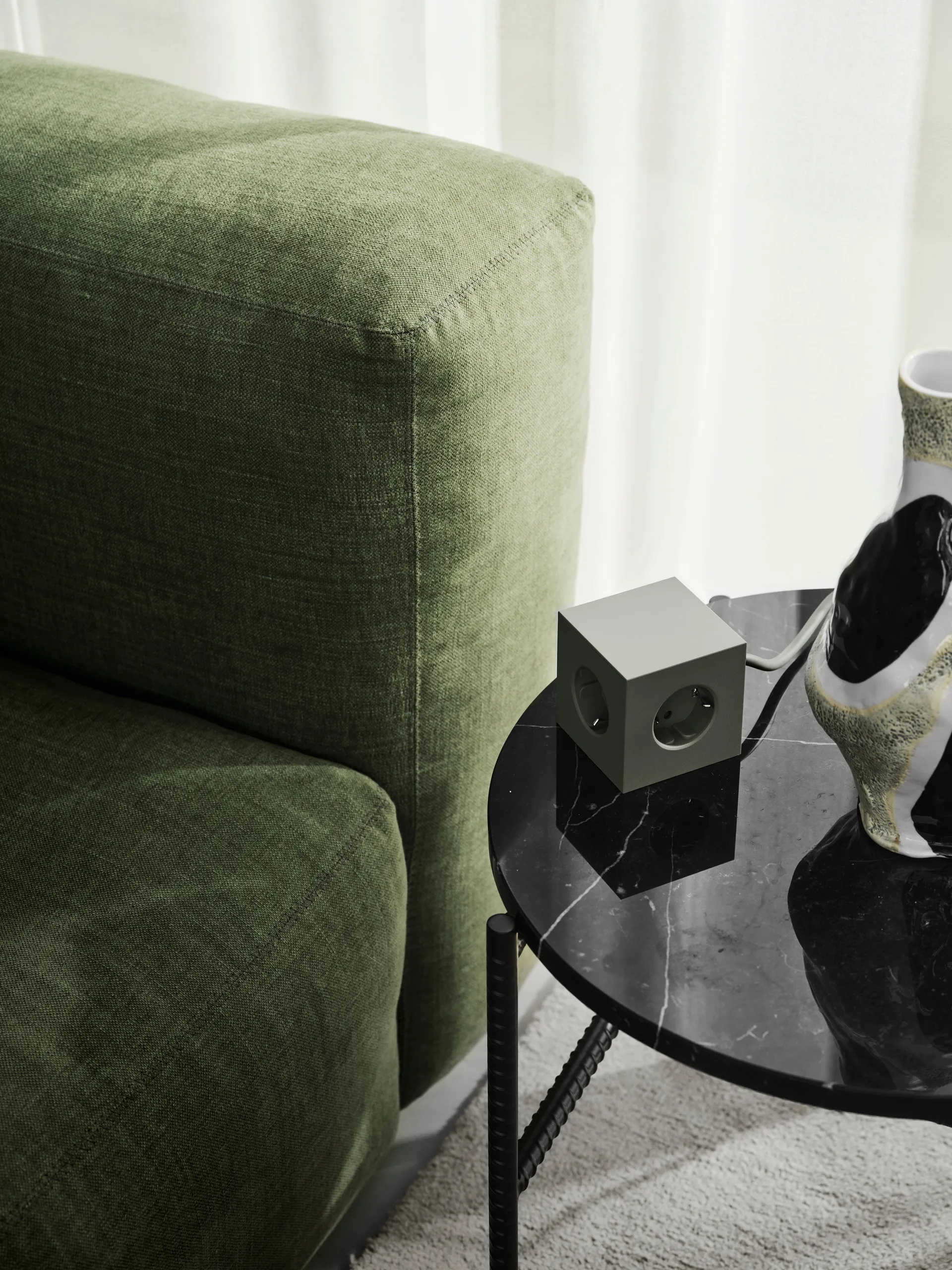 Regleta eléctrica Square 1, toma de corriente y USB-C 30W 3 m, Roble Verde Avolt