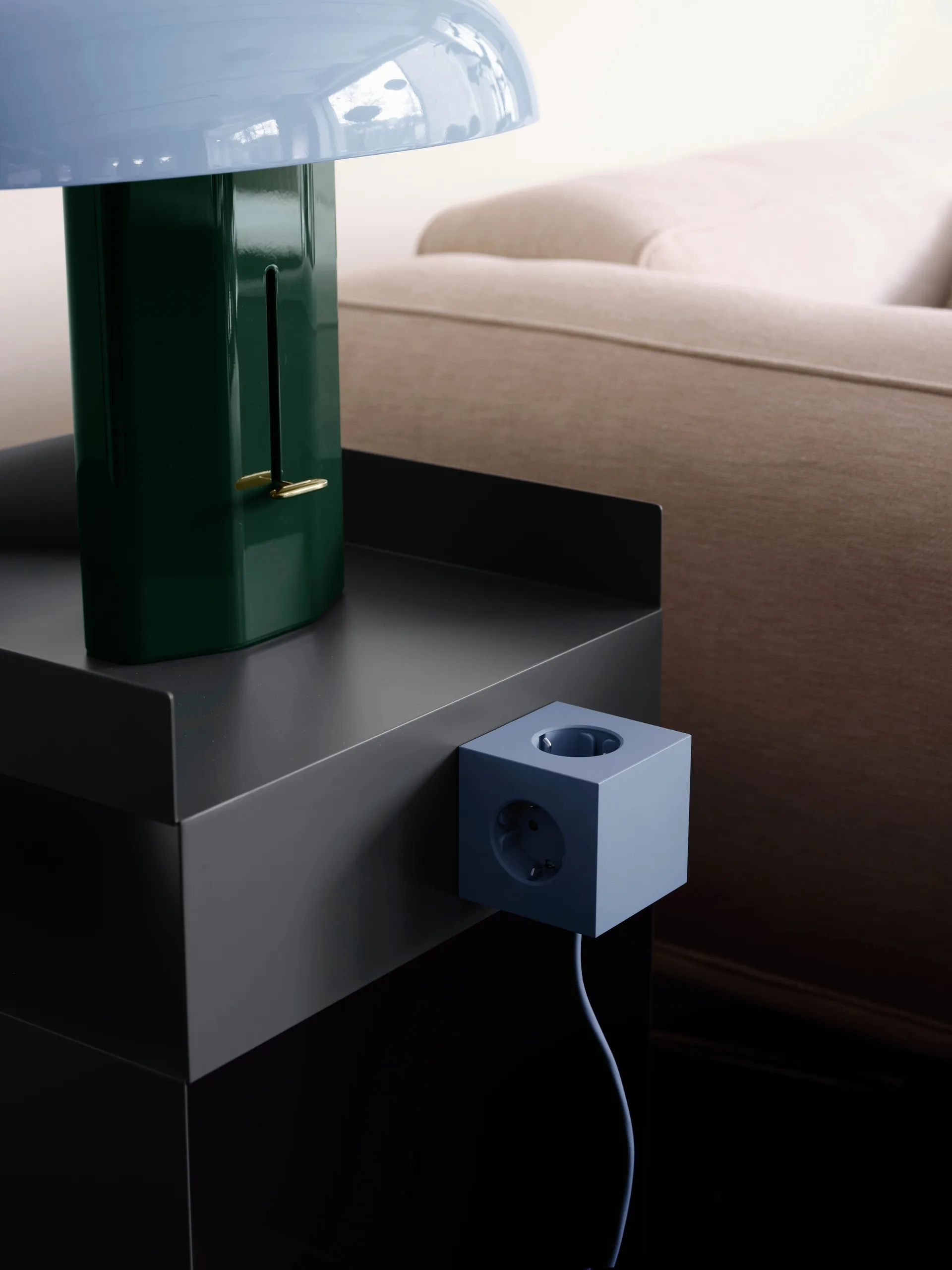 Regleta eléctrica Square 1, toma de corriente y USB-C 30W 3 m, Shark Blue Avolt