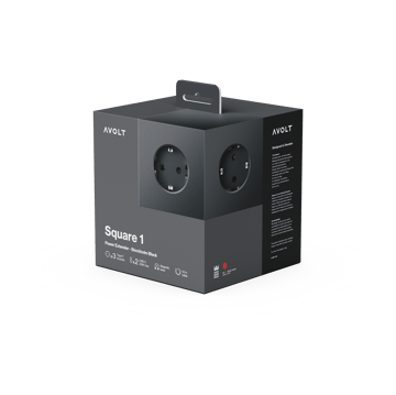 Regleta eléctrica Square 1, toma de corriente y USB-C 30W 3 m - Stockholm Black - Avolt