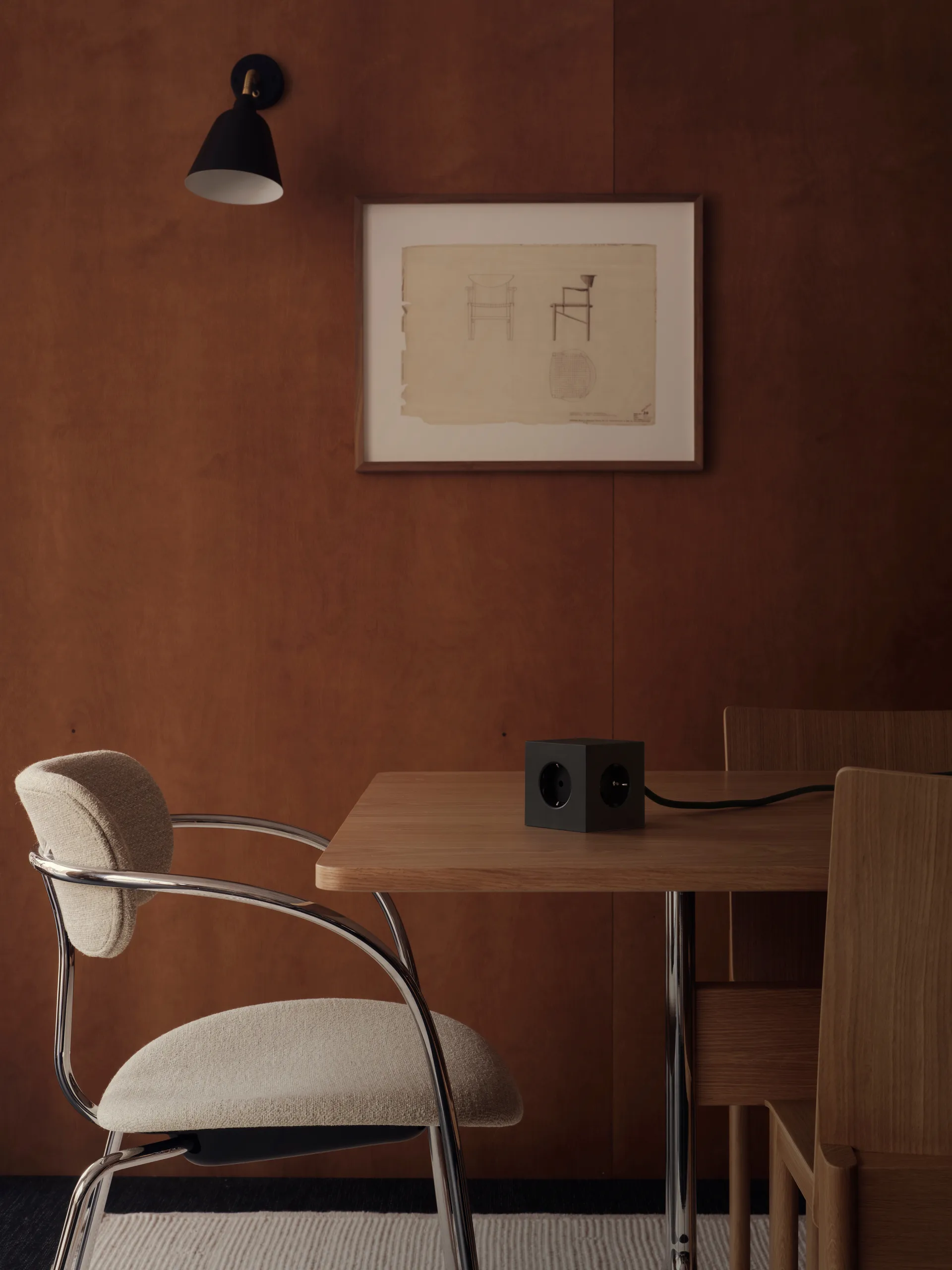 Regleta eléctrica Square 1, toma de corriente y USB-C 30W 3 m, Stockholm Black Avolt