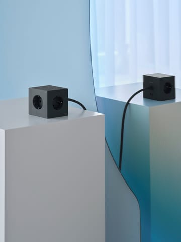 Regleta eléctrica Square 1, toma de corriente y USB-C 30W 3 m - Stockholm Black - Avolt