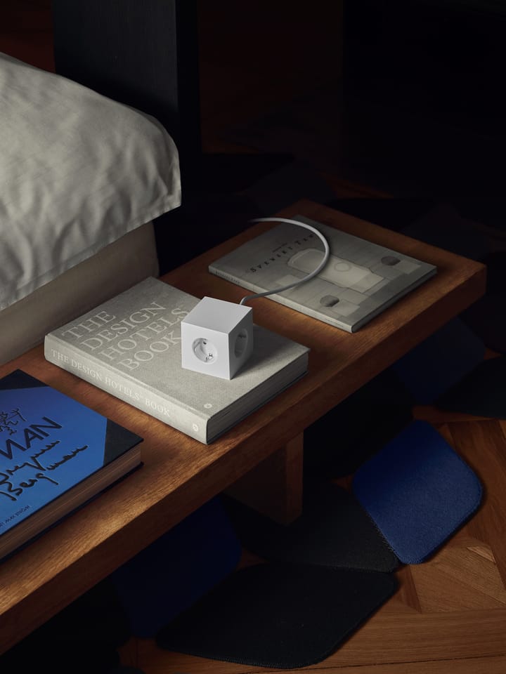 Regleta eléctrica Square 1, toma de corriente y USB-C 30W 3 m, White Martinelli Luce edition Avolt
