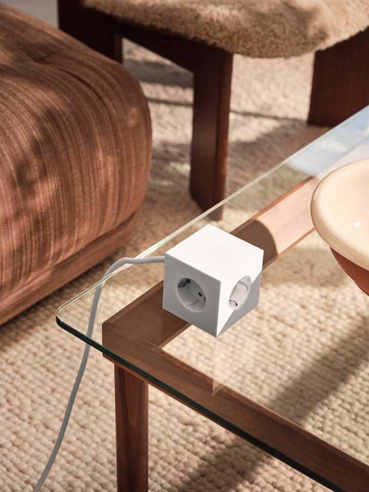 Regleta eléctrica Square 1, toma de corriente y USB-C 30W 3 m, White Martinelli Luce edition Avolt