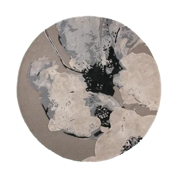 Alfombra Floreo Ø130 cm - Gris-blanco - AYTM