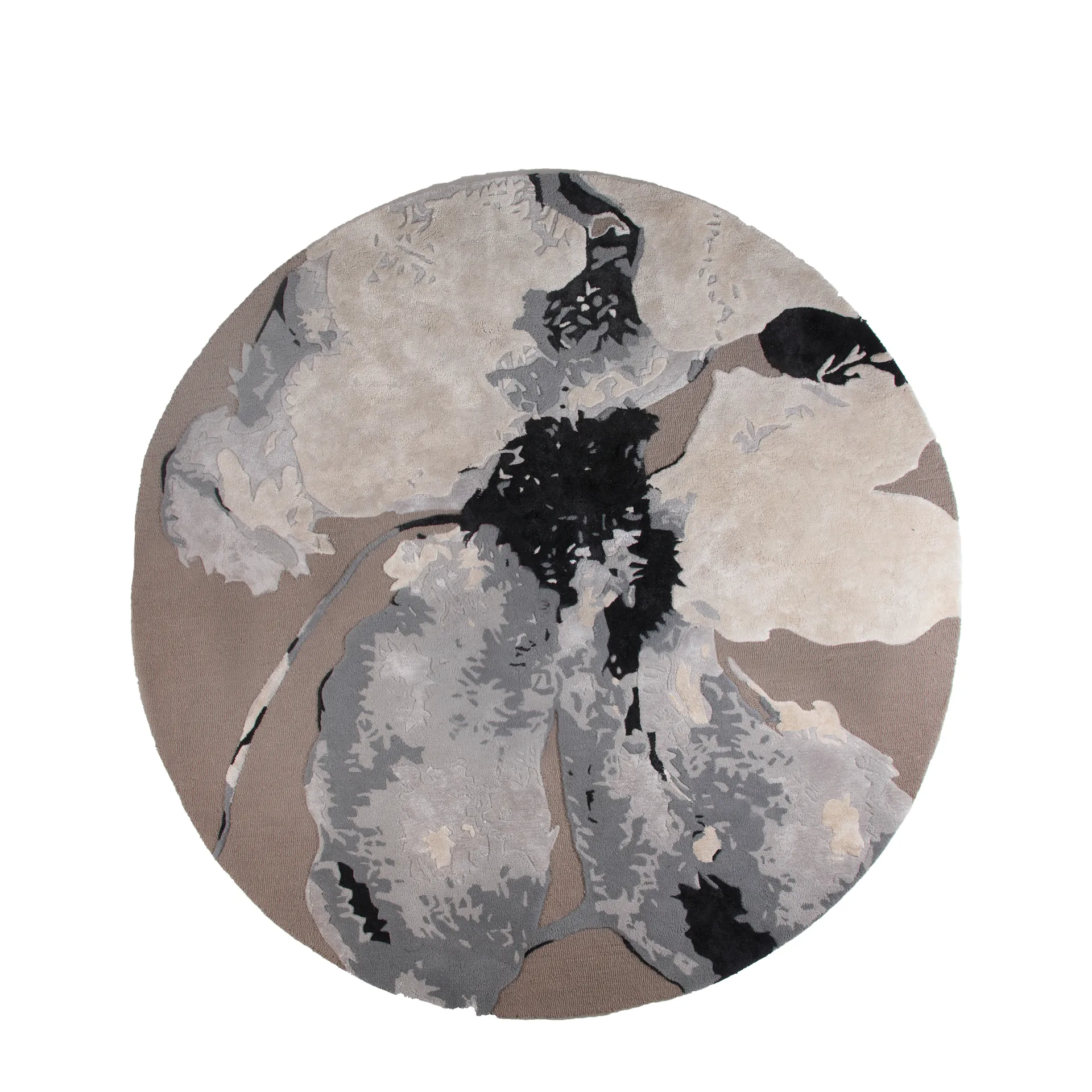 Alfombra Floreo Ø200 cm, blanco-gris AYTM