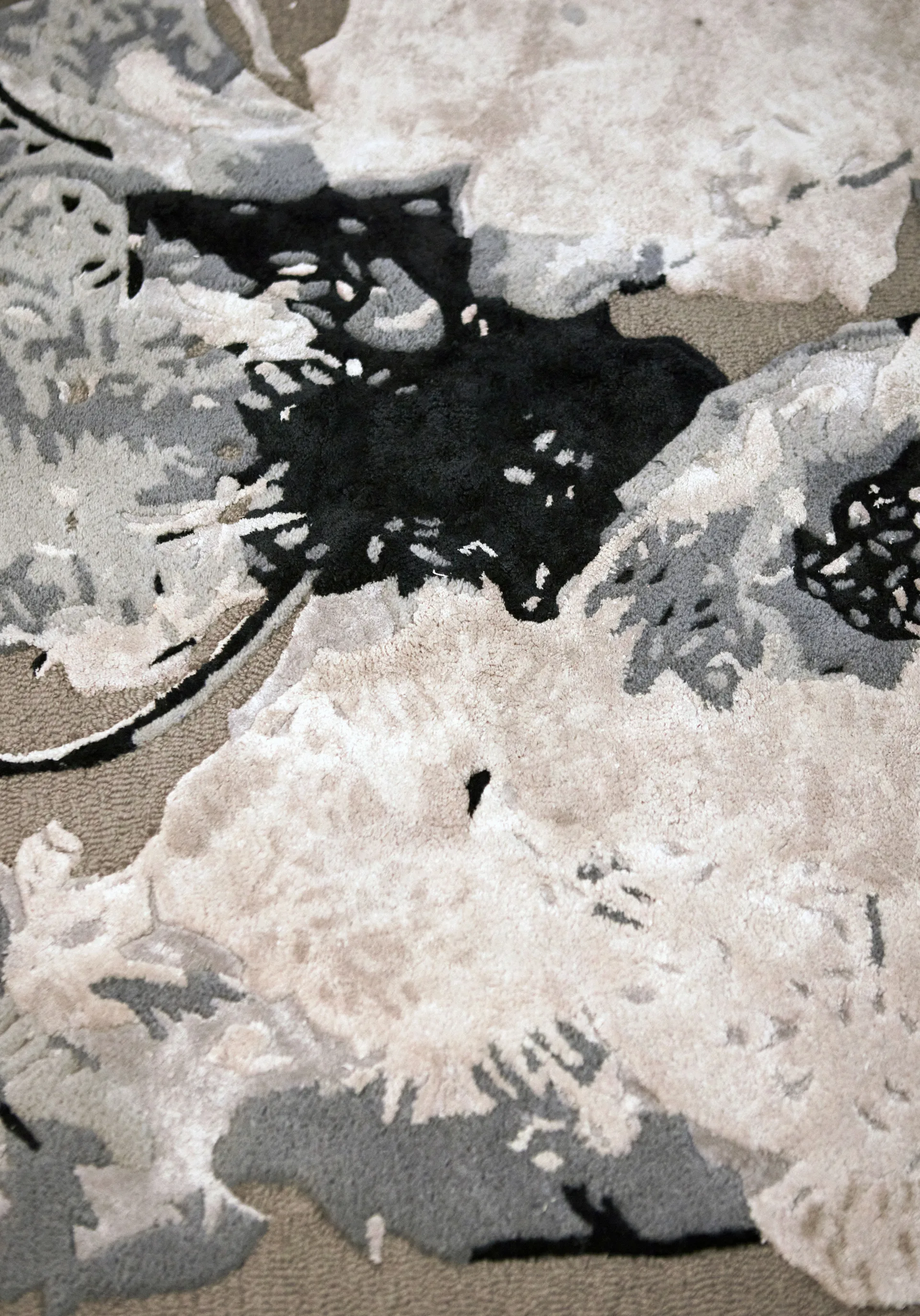 Alfombra Floreo Ø200 cm, blanco-gris AYTM