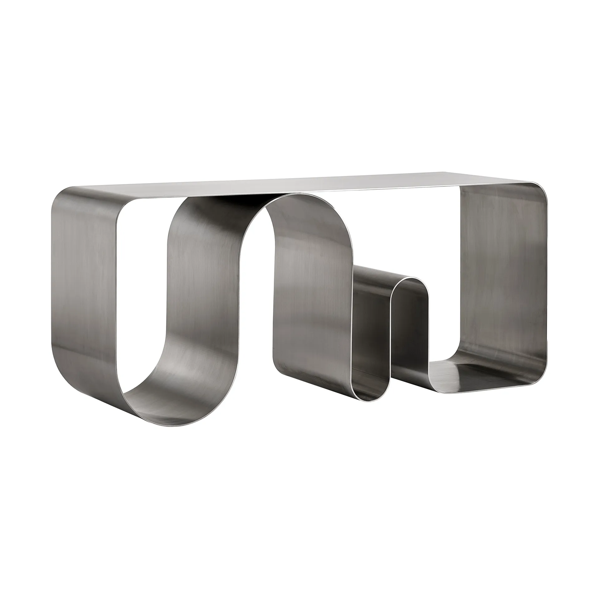 Banco Curva solid, Plateado, 100 cm AYTM