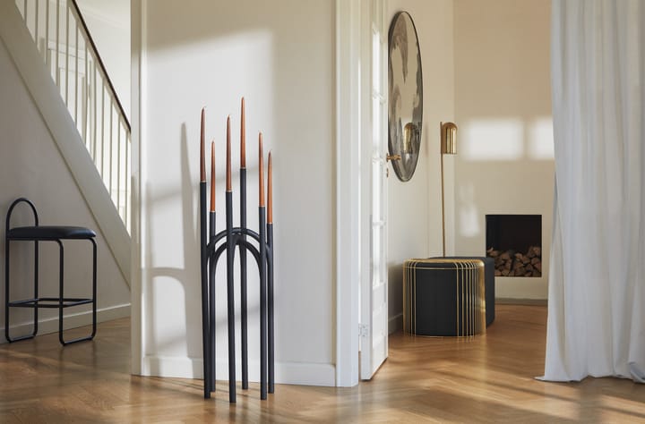 Candelabro Angui 92 cm, negro-oro AYTM