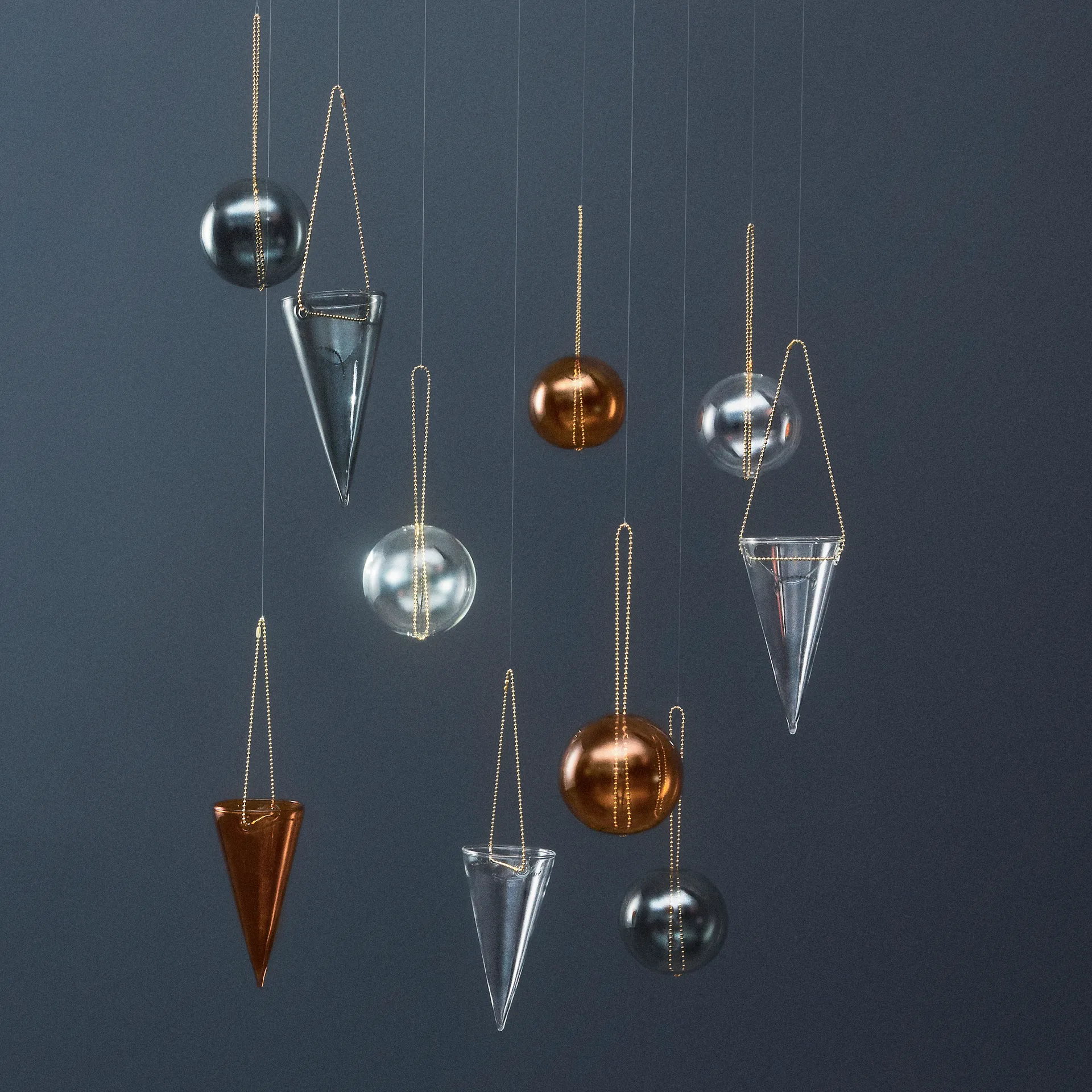 Decoración de árbol Navidad Monili, transparente AYTM