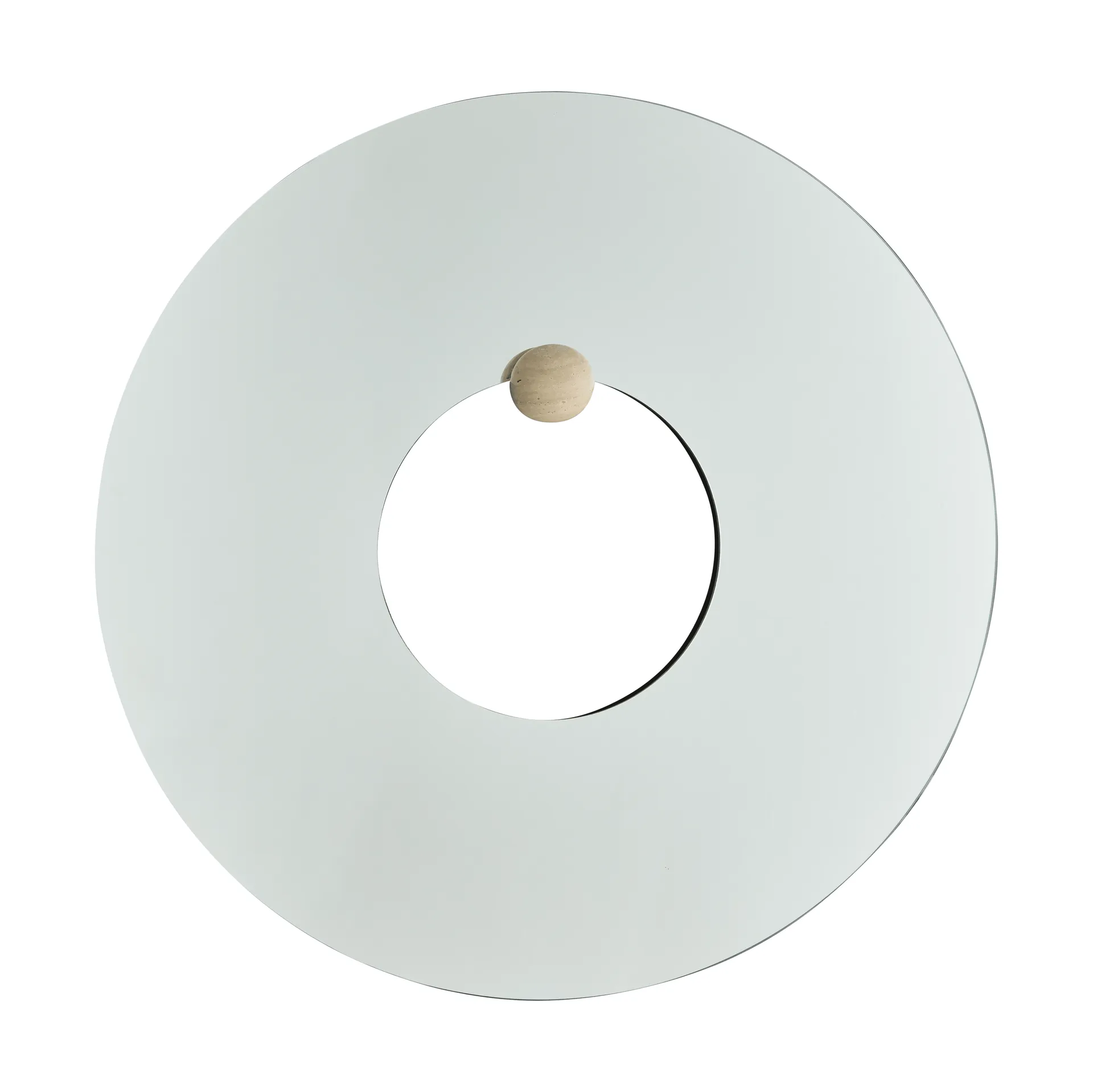 Espejo de pared Castellum Ø80 cm, Travertino con acabado natural AYTM