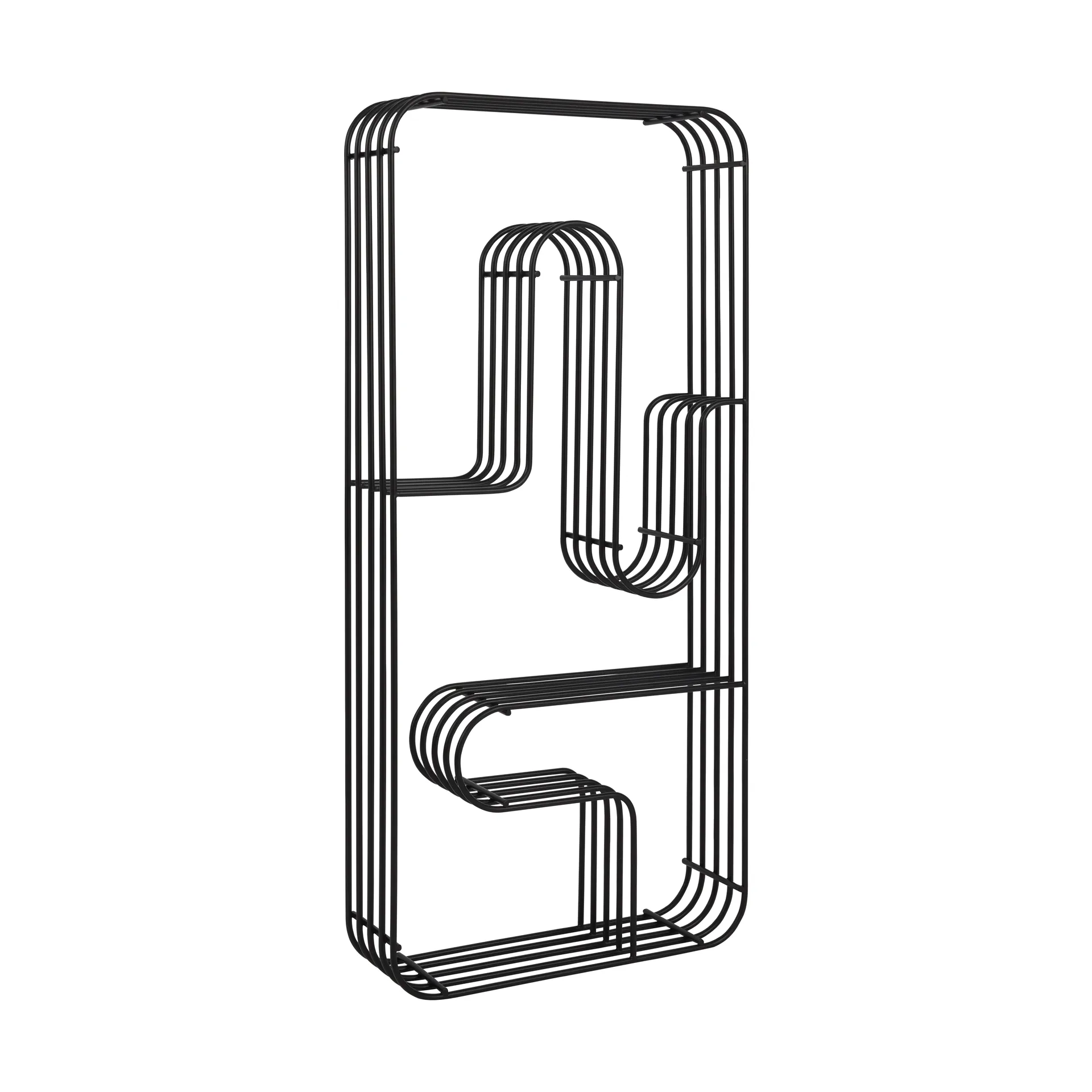 Estante de pared rectangular Curva, Negro AYTM