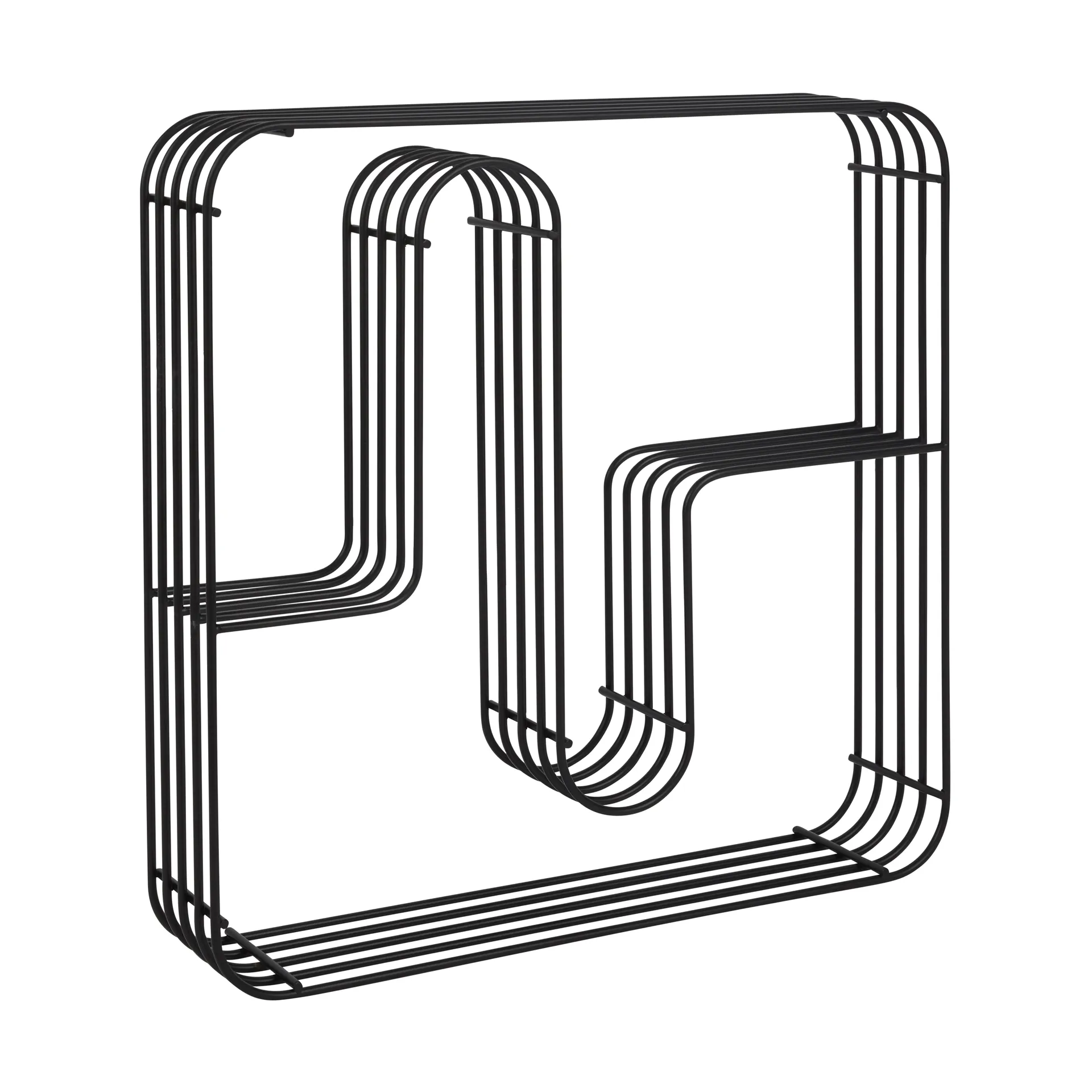 Estantería de pared cuadrado Curva, Negro AYTM