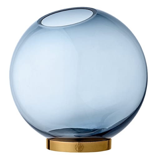 Florero Globe, grande - azul marino-latón - AYTM