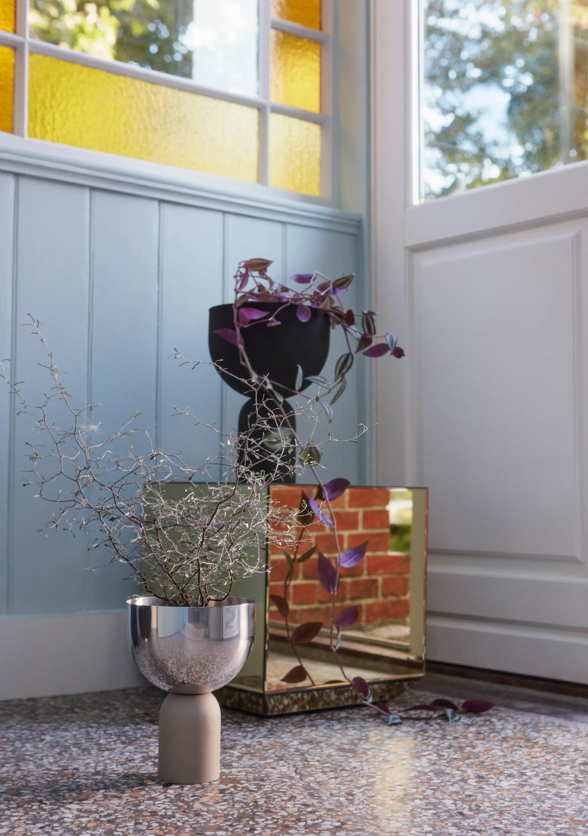 Maceta Torus Ø17 cm, Silver-taupe AYTM