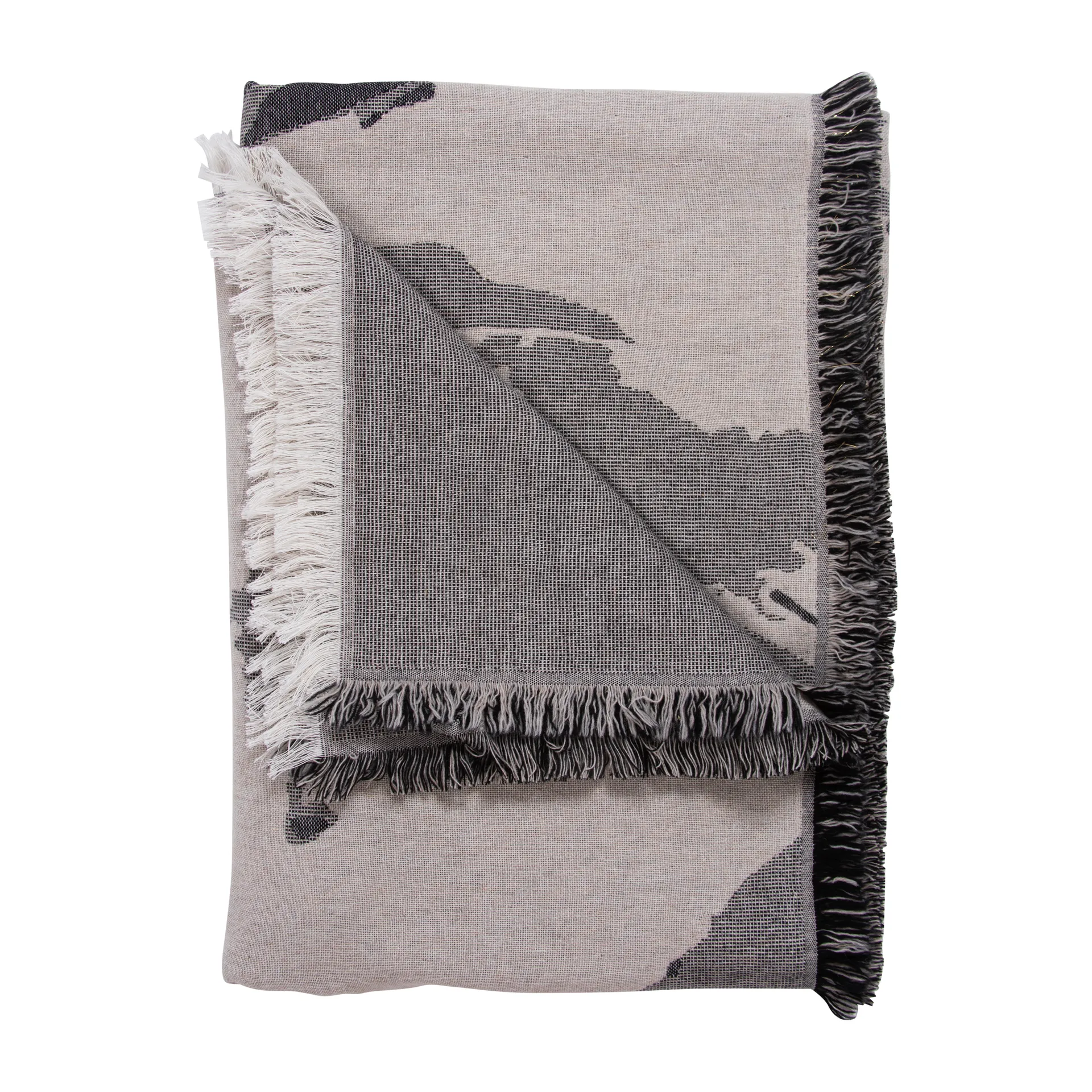 Manta Floreo 130x170 cm, blanco-gris AYTM