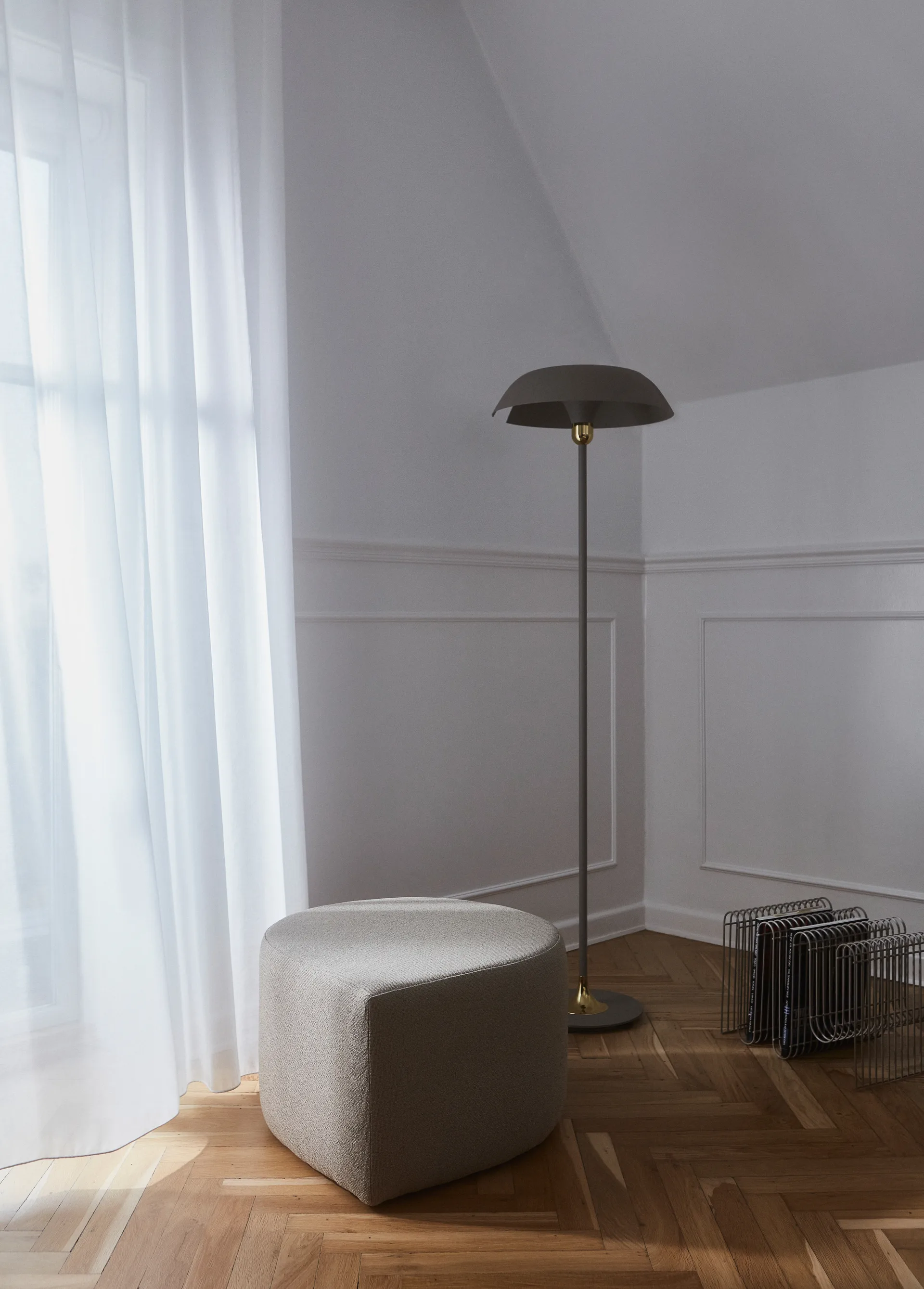 Puff Stilla bouclé, Taupe AYTM