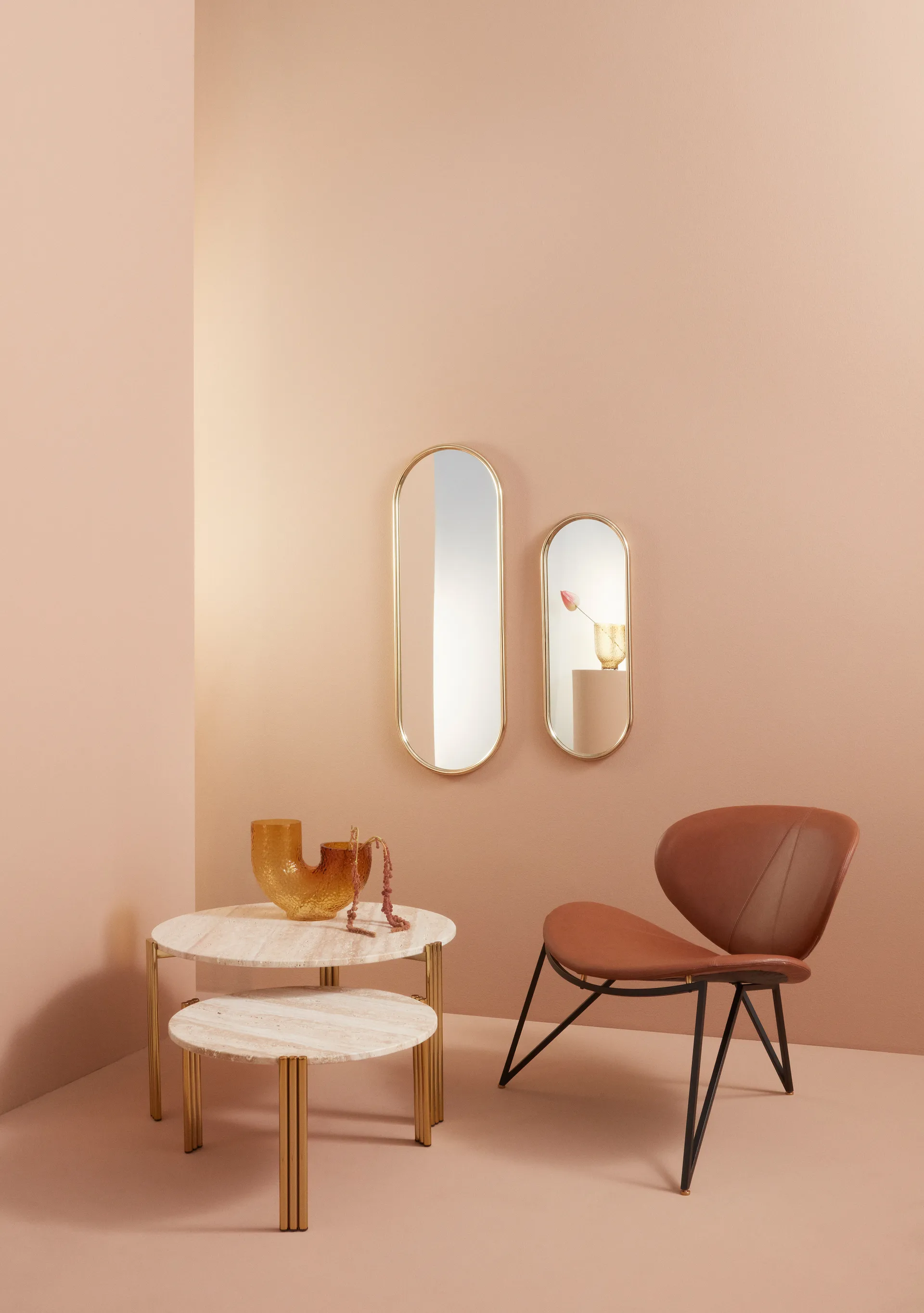 Silla lounge Semper, Black-cognac AYTM