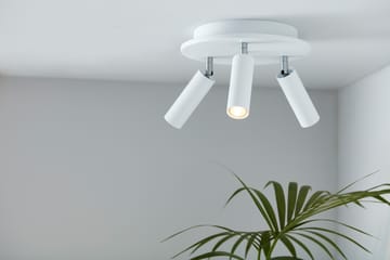 Foco de techo redondo con 3 focos Cato Slim - blanco mate-LED - Belid
