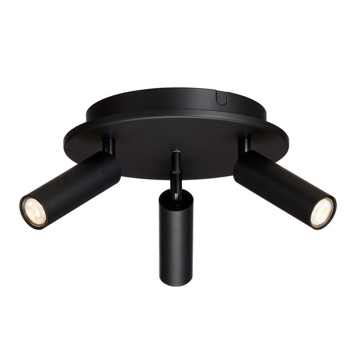 Foco de techo redondo con 3 focos Cato Slim, negro mate Belid