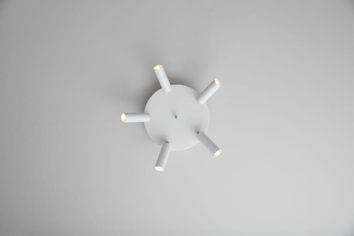 Foco de techo redondo con 5 focos Cato Slim, blanco mate-LED Belid